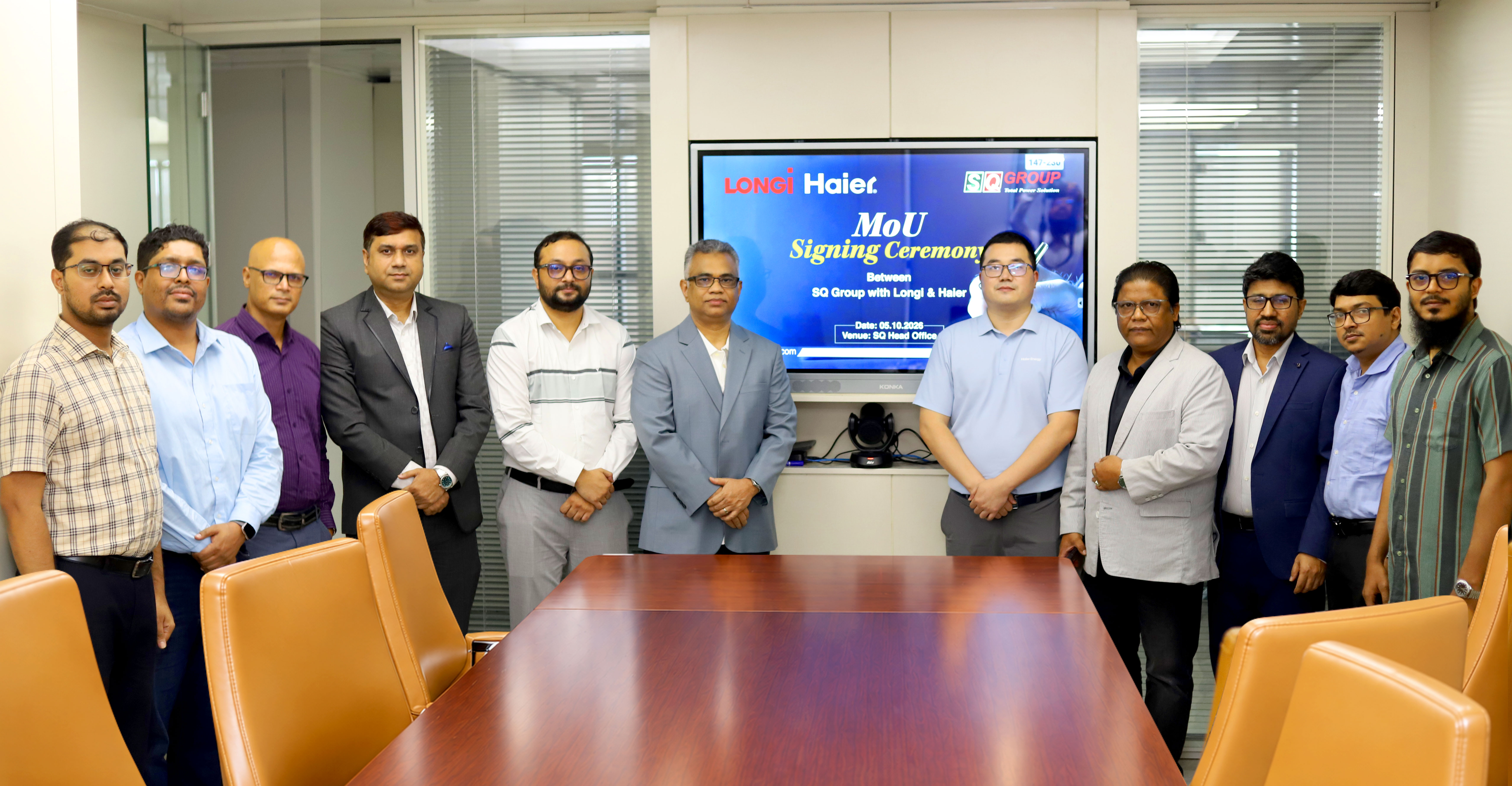 MoU Signing Ceremony Between SQ Group with Haier Energy & LONGI Solar Technology Co. Ltd.